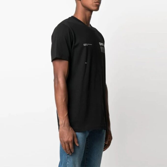 SS21 Camiseta de manga corta con cuello redondo y estampado de Arrows, versión estándar, negro