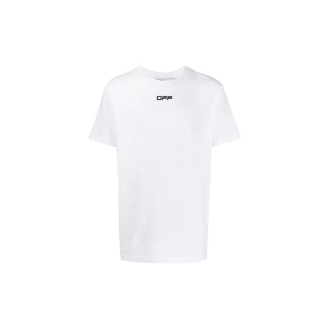 SS21 Camiseta de manga corta con cuello redondo y estampado de letras del logotipo, versión estándar, blanco