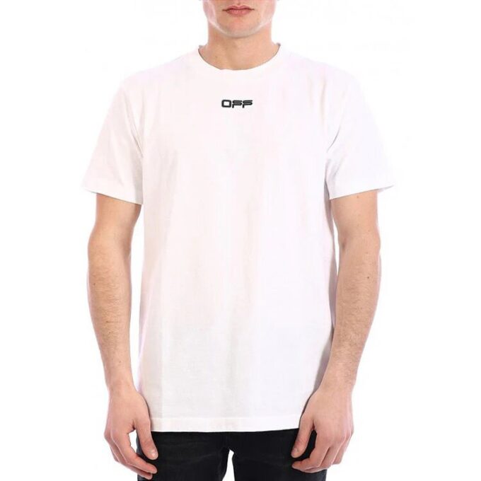 SS21 Camiseta de manga corta con cuello redondo y estampado de letras del logotipo, versión estándar, blanco