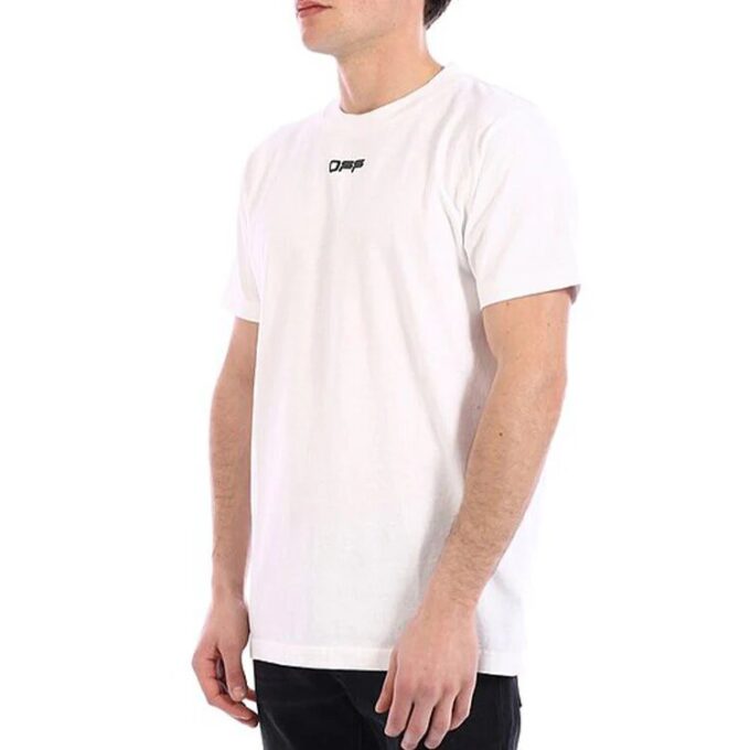 SS21 Camiseta de manga corta con cuello redondo y estampado de letras del logotipo, versión estándar, blanco