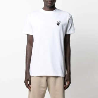 SS21 Camiseta de manga corta con estampado de Arrows, corte holgado, color blanco