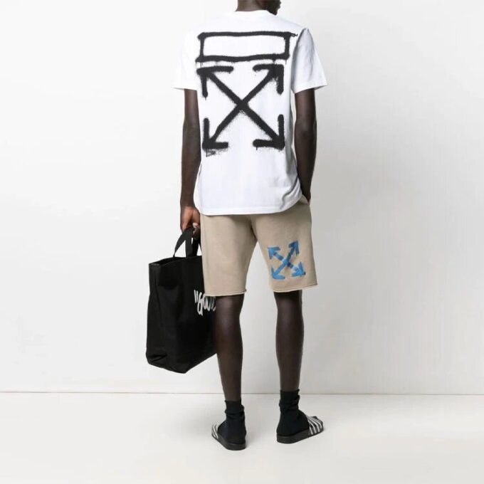 SS21 Camiseta de manga corta con estampado de Arrows, corte holgado, color blanco