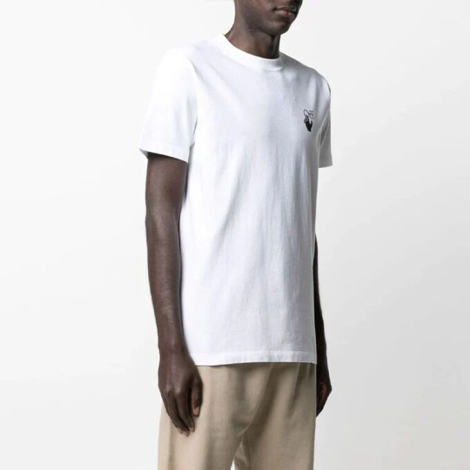 SS21 Camiseta de manga corta con estampado de Arrows, corte holgado, color blanco