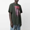 SS21 Camiseta de manga corta con estampado de flecha, corte holgado, color negro
