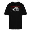 SS21 Camiseta de manga corta con estampado de letras, corte holgado, negro