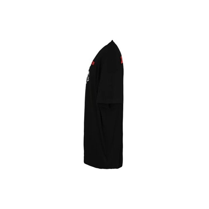 SS21 Camiseta de manga corta con estampado de letras, corte holgado, negro
