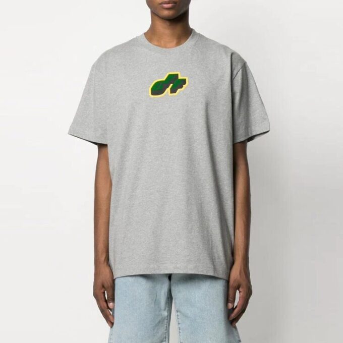 SS21 Camiseta de manga corta con logo, corte holgado, gris