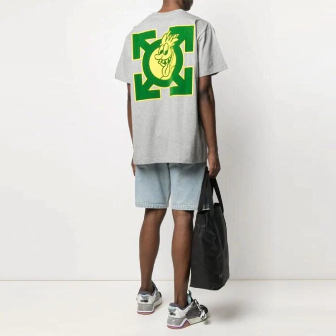 SS21 Camiseta de manga corta con logo, corte holgado, gris