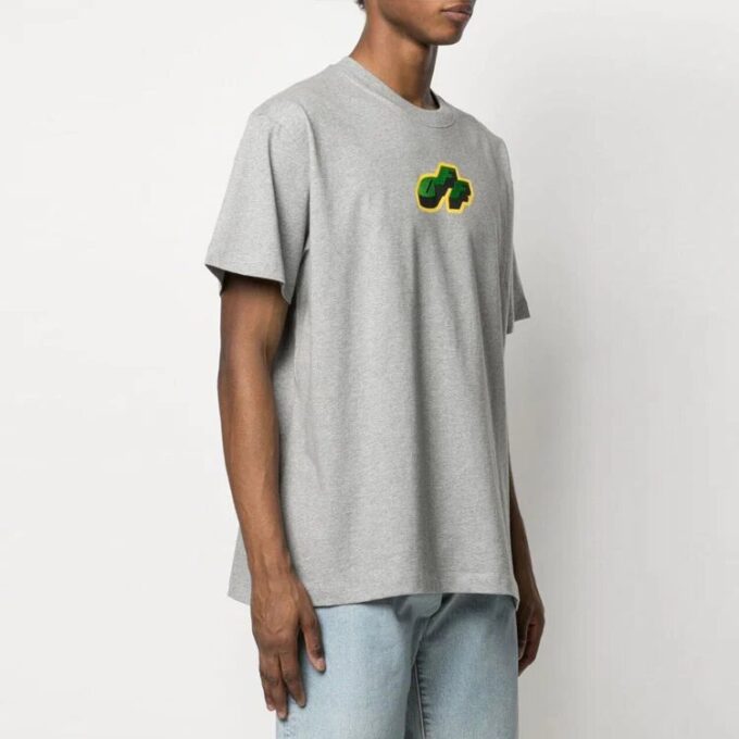 SS21 Camiseta de manga corta con logo, corte holgado, gris