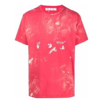 SS21 Camiseta de manga corta con logo estampado, corte holgado, color rojo