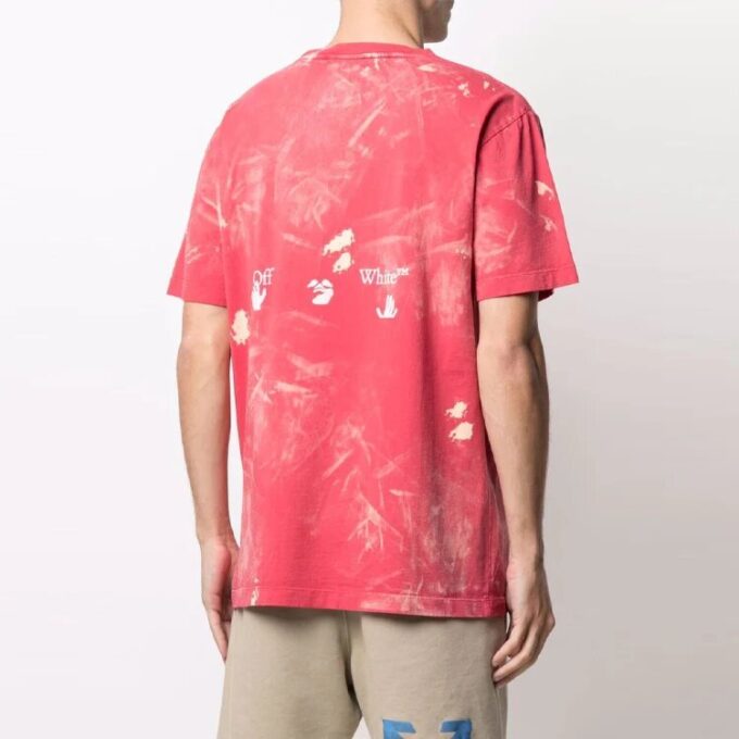 SS21 Camiseta de manga corta con logo estampado, corte holgado, color rojo
