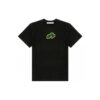 SS21 Camiseta de manga corta holgada con dibujo de flecha verde, color negro