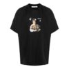 SS21 Camiseta de manga corta holgada con estampado de dibujos animados, color negro
