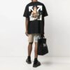 SS21 Camiseta de manga corta holgada con estampado de dibujos animados, color negro