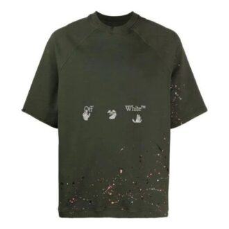 SS21 Camiseta de manga corta holgada con logotipo, verde