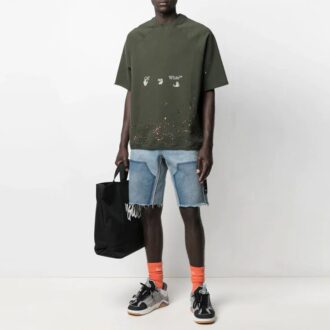 SS21 Camiseta de manga corta holgada con logotipo, verde