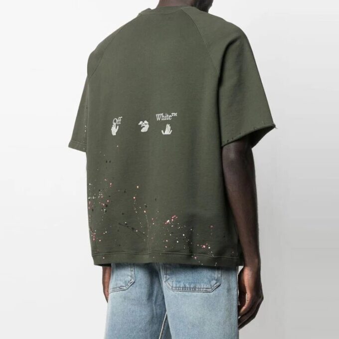SS21 Camiseta de manga corta holgada con logotipo, verde