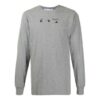 SS21 Camiseta de manga larga con cuello redondo y estampado de flechas, versión estándar, gris