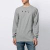 SS21 Camiseta de manga larga con cuello redondo y estampado de flechas, versión estándar, gris