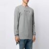 SS21 Camiseta de manga larga con cuello redondo y estampado de flechas, versión estándar, gris