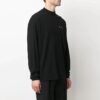 SS21 Camiseta de manga larga con cuello redondo y logo, corte holgado, color negro