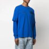 SS21 Camiseta de manga larga con estampado de logotipo, versión estándar, azul