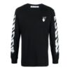 SS21 Camiseta de manga larga con flecha, corte ajustado, color negro