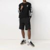 SS21 Camiseta de manga larga con flecha, corte ajustado, color negro