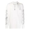 SS21 Camiseta de manga larga con logo de flecha, media cremallera y corte holgado, color blanco