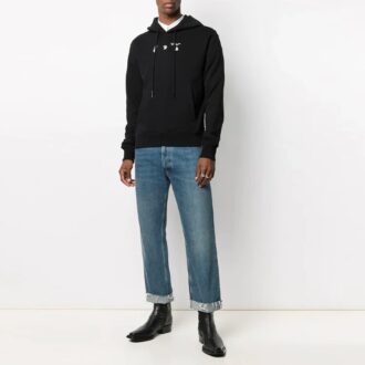 SS21 Camiseta de manga larga estampada para hombre, color negro
