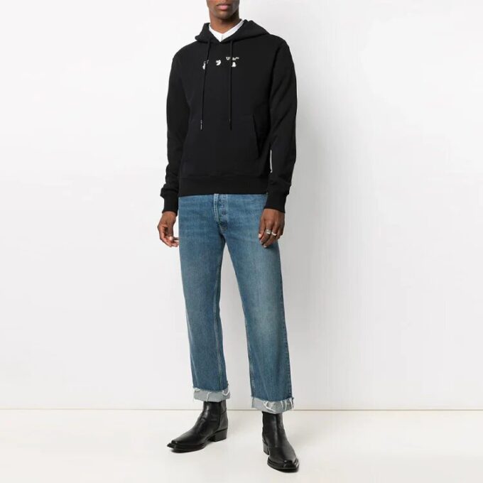 SS21 Camiseta de manga larga estampada para hombre, color negro