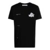 SS21 Camiseta de pantalones cortos con cuello redondo y estampado del logotipo «Adam Is Eve», versión estándar, negro