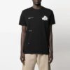 SS21 Camiseta de pantalones cortos con cuello redondo y estampado del logotipo «Adam Is Eve», versión estándar, negro