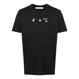 SS21 Camiseta de pantalones cortos con cuello redondo y estampado del logotipo en la espalda, versión básica, negro