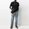 SS21 Camiseta de pantalones cortos con cuello redondo y estampado del logotipo en la espalda, versión básica, negro