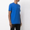 SS21 Camiseta de pantalones cortos con cuello redondo y logo en el pecho, versión estándar, azul