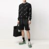 SS21 Camiseta estampada de corte ajustado y cuello redondo, negra