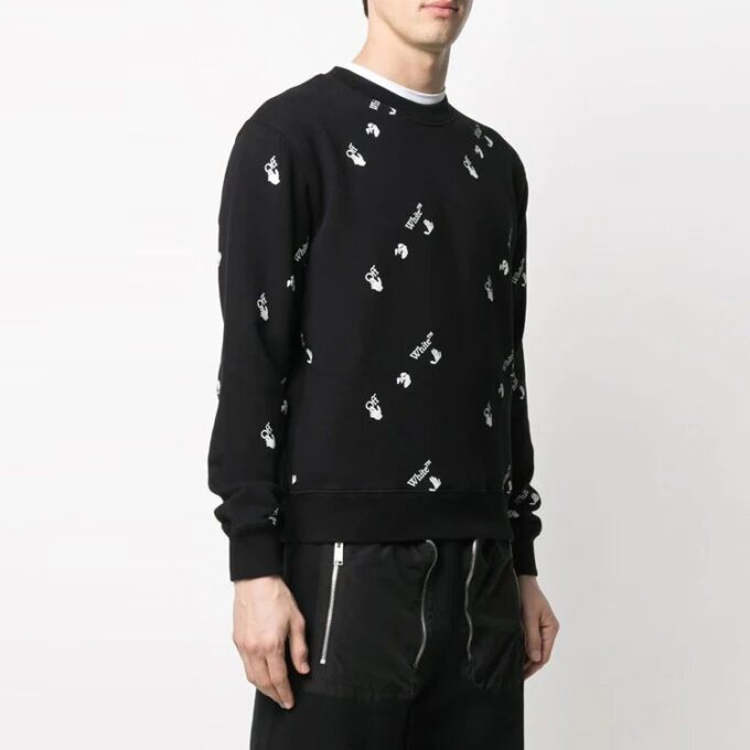 SS21 Camiseta estampada de corte ajustado y cuello redondo, negra
