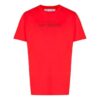 SS21 Camiseta holgada de pantalones cortos con cuello redondo y estampado de letras, color rojo