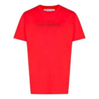 SS21 Camiseta holgada de pantalones cortos con cuello redondo y estampado de letras, color rojo