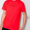 SS21 Camiseta holgada de pantalones cortos con cuello redondo y estampado de letras, color rojo