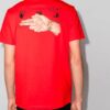 SS21 Camiseta holgada de pantalones cortos con cuello redondo y estampado de letras, color rojo