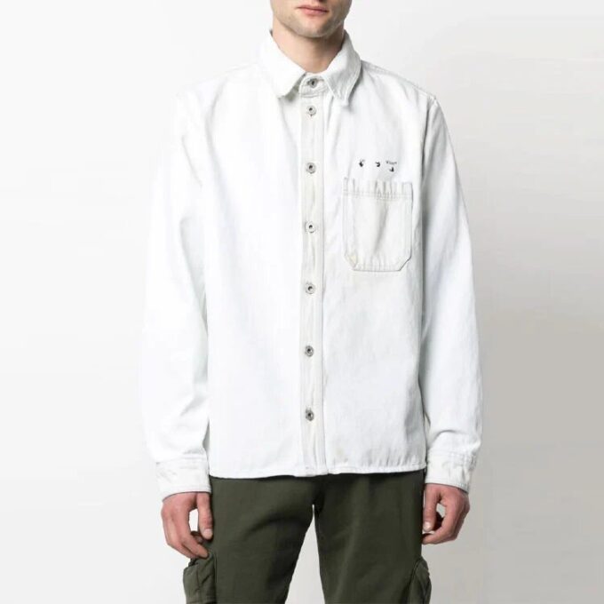SS21 Chaqueta Denim con logo Arrow, versión blanca