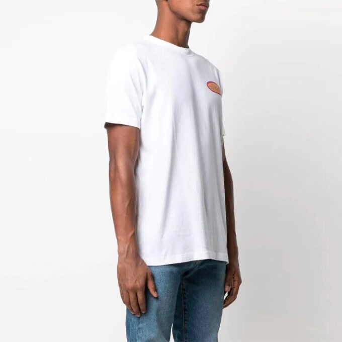 SS21 Con estampado de letras, holgado, cuello redondo y pantalones cortos, versión en blanco