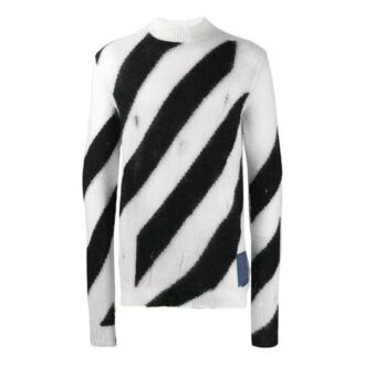 SS21 Cuello alto a rayas Negro Blanco