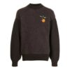 SS21 Cuello redondo Bordado Marrón