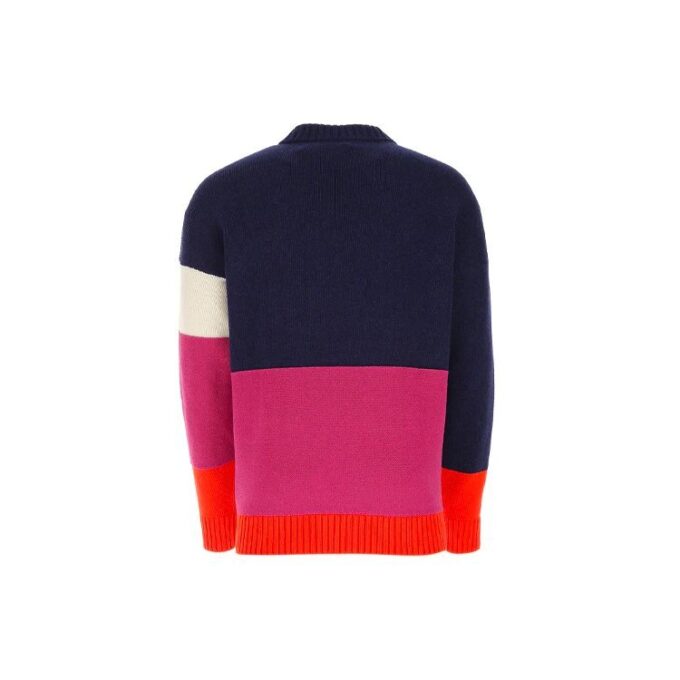 SS21 Cuello redondo con logo en bloques de color y manga larga Azul
