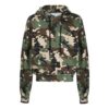 SS21 Estampado completo de camuflaje, corte holgado, verde