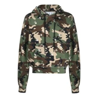 SS21 Estampado completo de camuflaje, corte holgado, verde