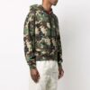 SS21 Estampado completo de camuflaje, corte holgado, verde